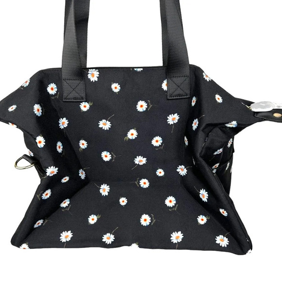 Alice + Olivia by Stacey Bendet Black Floral Canvas Weekender Bag - Picture 7 of 8